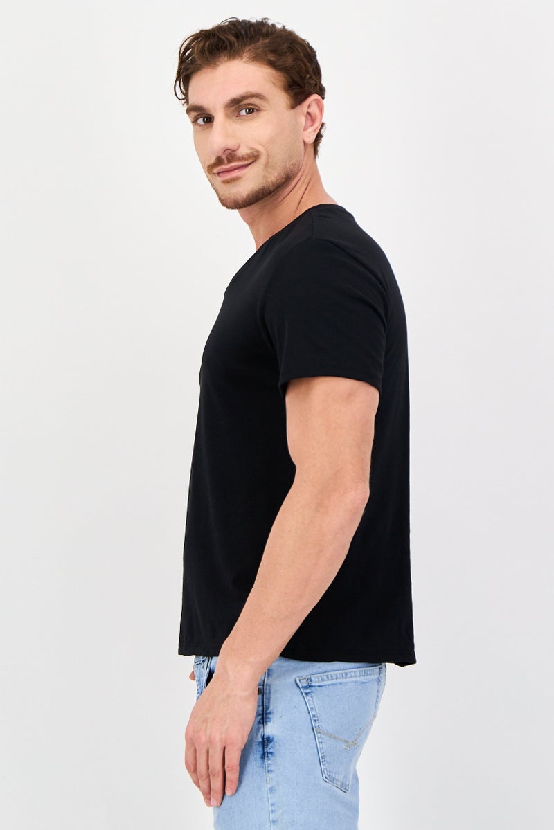 Frye Men 4 Pieces Crew Neck Brand Logo Short Sleeve T-Shirt, Black - Image 2